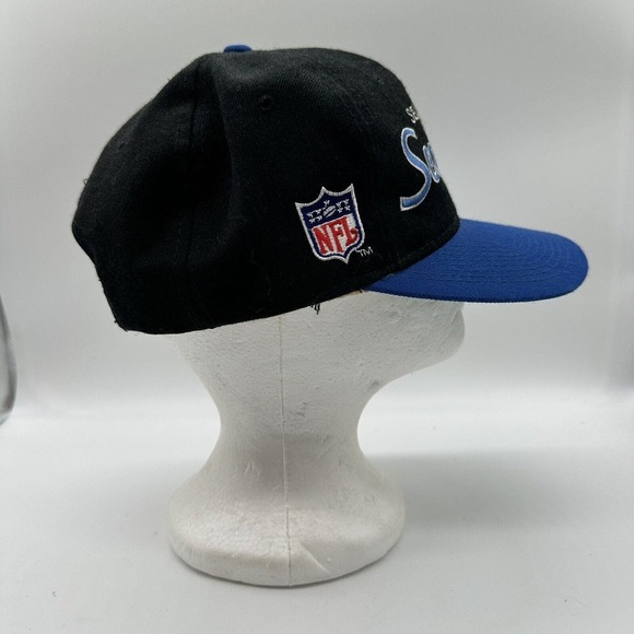 VTG Sports Specialties Seattle Seahawks Script NFL Snapback Hat Cap Black Wool - Picture 6 of 9